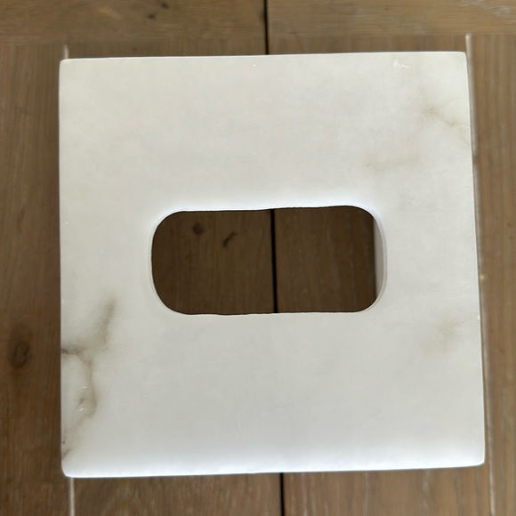 Genuine white alabaster marble stone tissue cover box vanity bathroom guest room - Picture 4 of 10